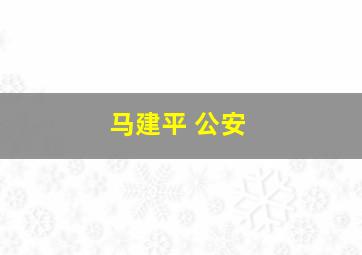 马建平 公安